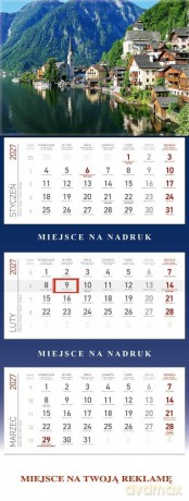 Kalendarz 2027 trójdzielny Jezioro [KALENDARZ]
