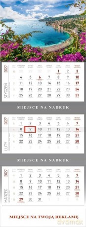 Kalendarz 2027 trójdzielny Laurowe wybrzeże [KALENDARZ]