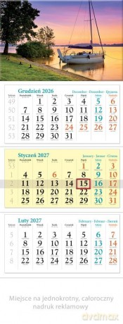 Kalendarz 2027 trójdzielny Mazury [KALENDARZ]