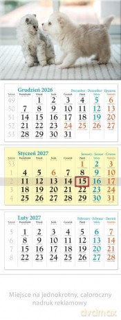 Kalendarz 2027 trójdzielny Pupile [KALENDARZ]