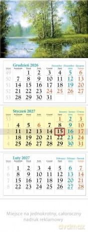 Kalendarz 2027 trójdzielny Rozlewisko [KALENDARZ]