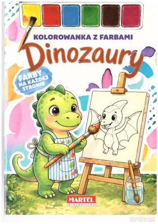 Kolorowanka z farbami Dinozaury [KSIĄŻKA]