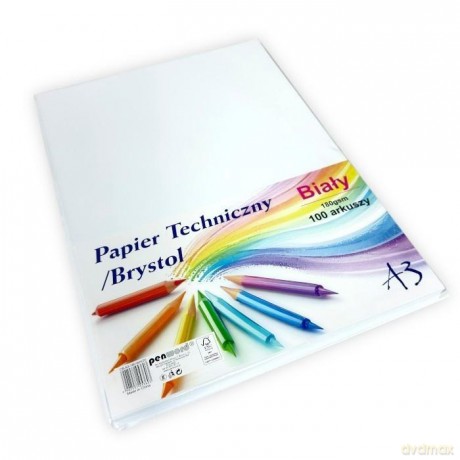 Papier techniczny brystol A3 biały 100 arkuszy