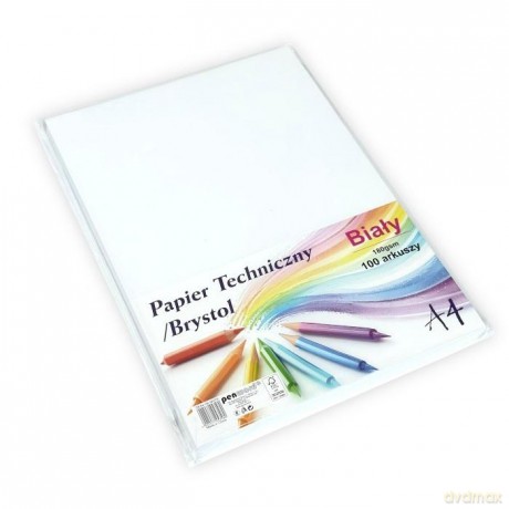 Papier techniczny brystol A4 biały 100 arkuszy
