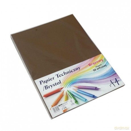 Papier techniczny brystol A4 brązowy 50 arkuszy