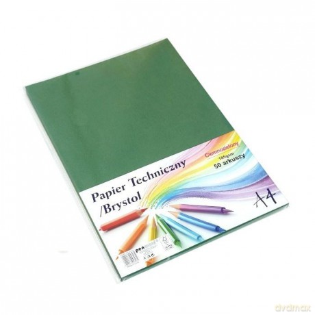 Papier techniczny brystol A4 ciemnozielony 50ark