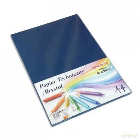 Papier techniczny brystol A4 granatowy 50 arkuszy