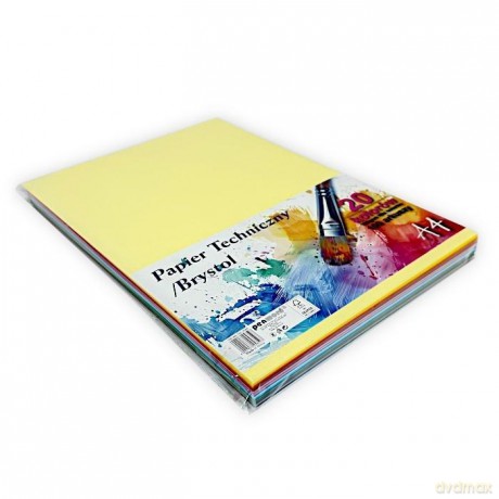 Papier techniczny brystol A4 kolorowy 100 arkuszy