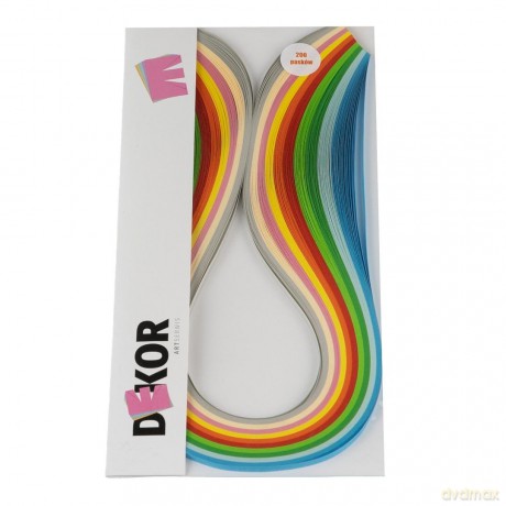 Paski do quillingu 3mmx42cm kolorowe 200szt