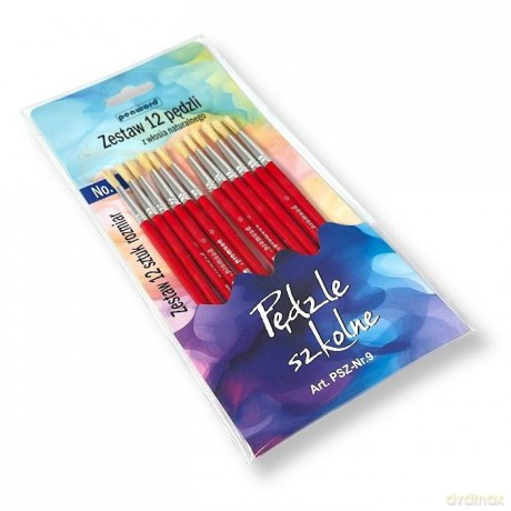 Pędzle szkolne z włosia naturalnego nr 9 12szt