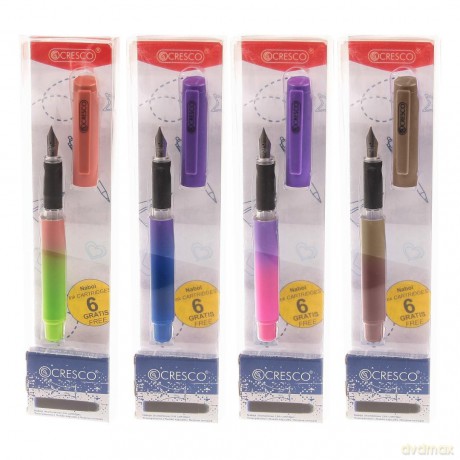 Pióro wieczne Rainbow + 6 naboi mix