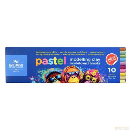 Plastelina pastelowa 200g 10 kolorów