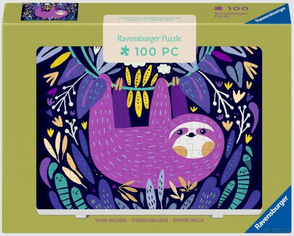 RAVENSBURGER 2D 100 el. Purple Sloth Smile [PUZZLE]