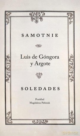 Samotnie - Luis de Góngora y Argote [KSIĄŻKA]