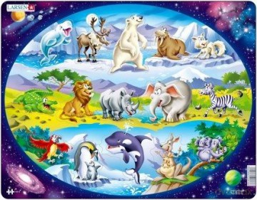 TACTIC Układanka Larsen Maxi Animals Around the World [PUZZLE]
