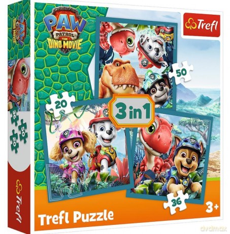 TREFL 3w1 Paw Patrol i wyspa dinozaurów [PUZZLE]