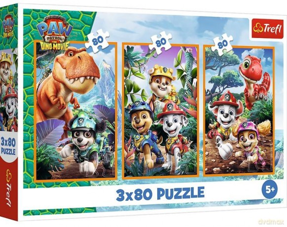 TREFL 3x80 el. Bohaterowie dinozaurów [PUZZLE]