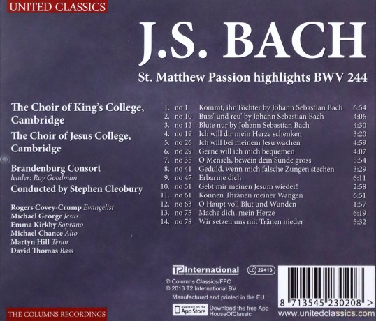 Bach: St. Matthew Passion - Highl [CD]
