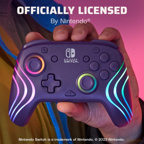 PDP Afterglow Wave Wireless Controller Purple Switch