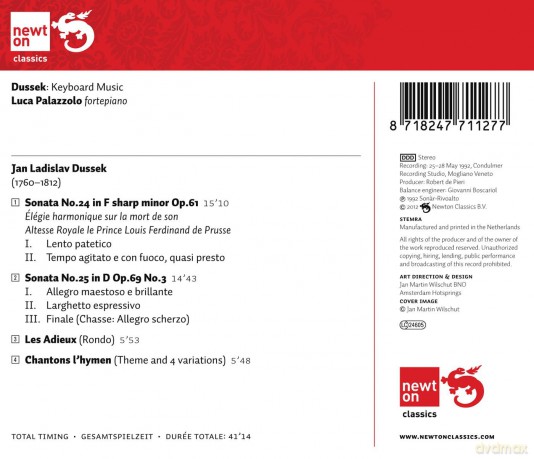 Dussek: Piano Sonatas: Les Adieux [CD]