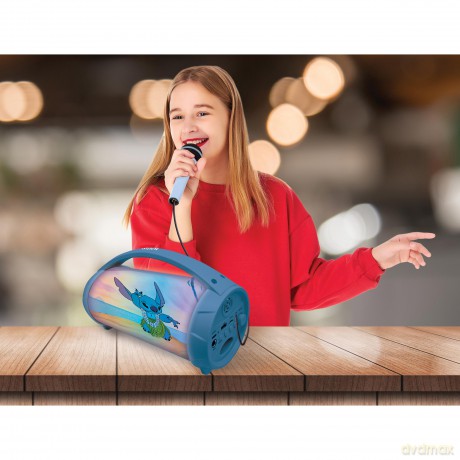 Głośnik bluetooth z mikrofonem Stitch - efekty świetlne, karaoke BTP585DZ