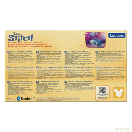 Głośnik bluetooth z mikrofonem Stitch - efekty świetlne, karaoke BTP585DZ