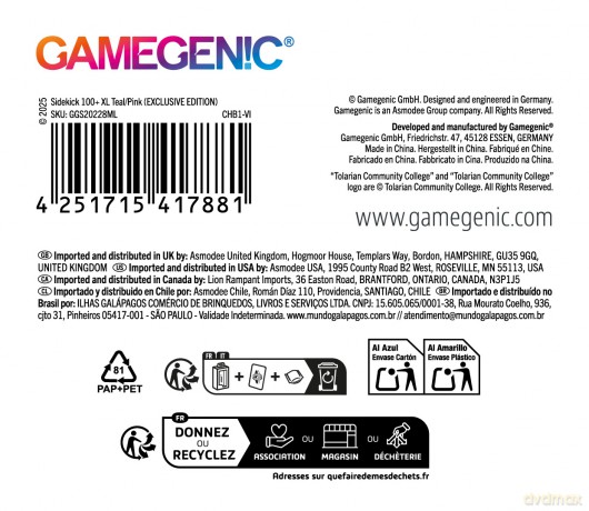 Gamegenic: Sidekick 100+ XL Convertible - Teal/Pink