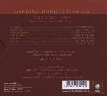 Sills, Verrett, Etc: Donizetti: Anna Boleyn [CD]
