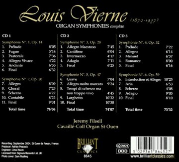 Vierne: Complete Organ Symphonies [CD]