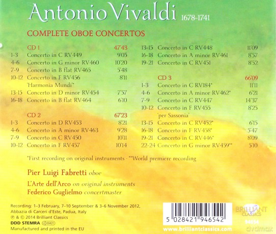 Vivaldi: Complete Oboe Concertos [CD]
