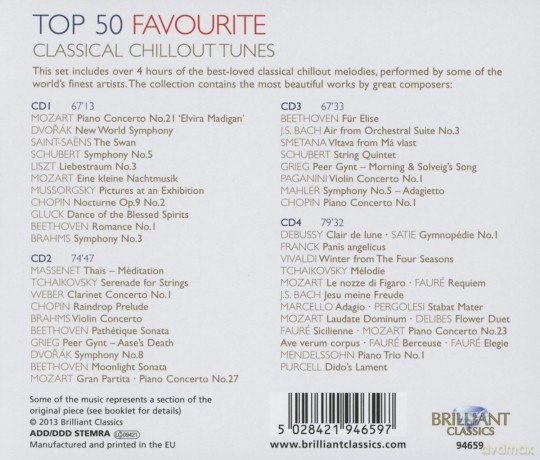 Top 50 Favourite Classical Chillout Tunes [4CD]