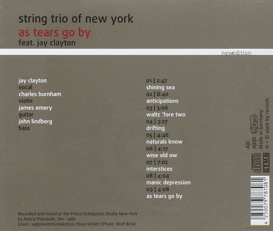 String Trio Of New York: As Tears Go By [CD]