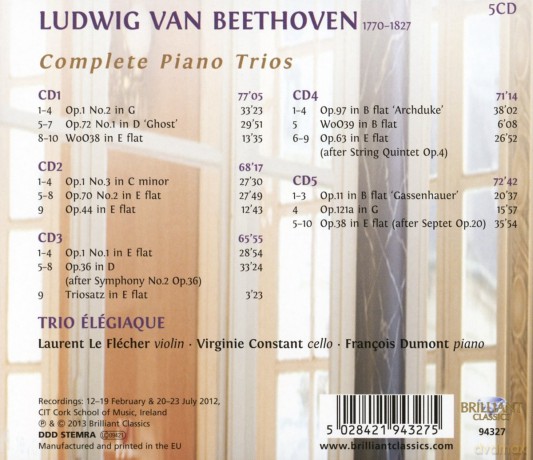Trio Elegiaque: Beethoven: Complete Piano Trios [CD]