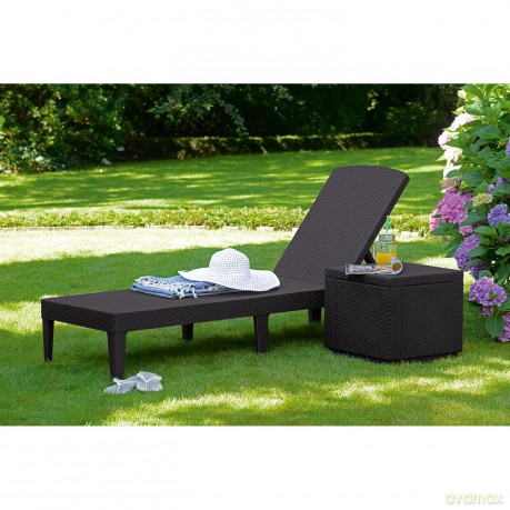 Leżak ogrodowy regulowany Jaipur Sun Lounger brązowy