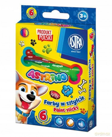 Farby sztyfcie okrągłe Jumbo, 6 kol.