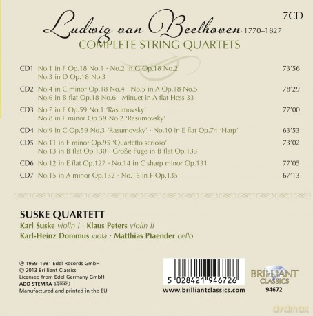 Suske Quartett: Beethoven: Complete String Quartets [CD]