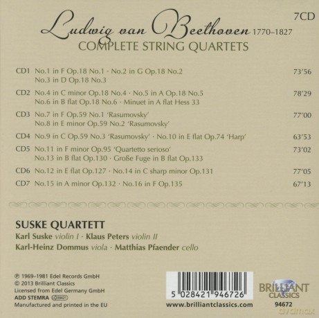 Suske Quartett: Beethoven: Complete String Quartets [CD]