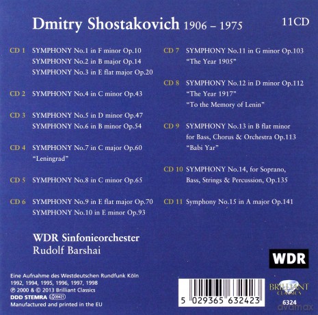 Wdr Sinfonieorchester Koln: Shostakovich: The Complete Symphonies [11CD]