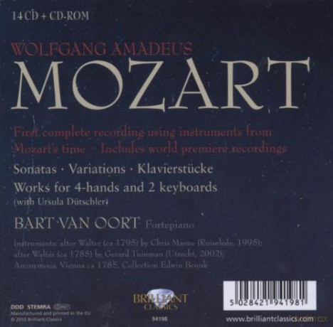 Van Oort: Mozart: Complete Pianoforte Works [CD]