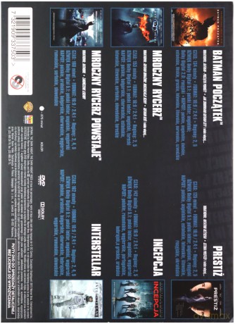 Christopher Nolan Kolekcja Reżyserska: Incepcja / Prestiż / Batman-Początek / Mroczny Rycerz / Mroczny Rycerz Powstaje / Interstellar [BOX] [6DVD] 