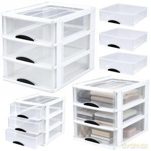 Organizer wielofunkcyjny 3 szuflady plastik biały
