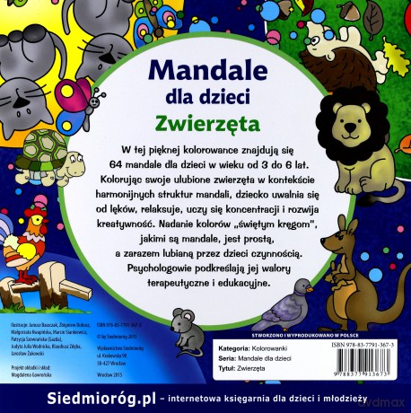 Mandale dla dzieci - Zwierzęta  [KSIĄŻKA]