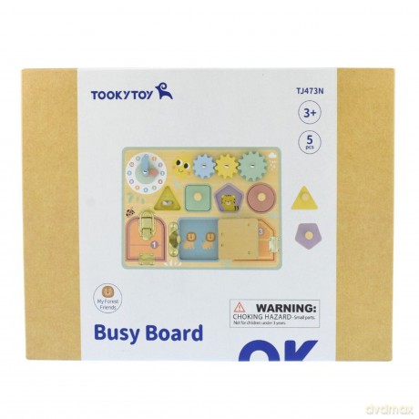 TOOKY TOY Tablica Manipulacyjna Zamki Zębatki Sorter Zegar