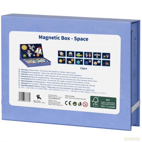 TOOKY TOY Układanka Magnetyczna Puzzle Montessori Pudełko Edukacyjne Kosmos 72 el.