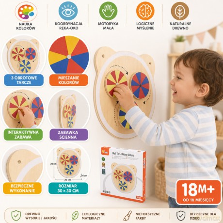 VIGA Drewniana Tablica Kolory Certyfikat FSC Montessori