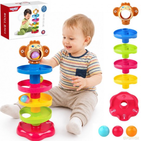 WOOPIE BABY Kulodrom Tor Kulkowy Zestaw Spirala + 3 Kulki