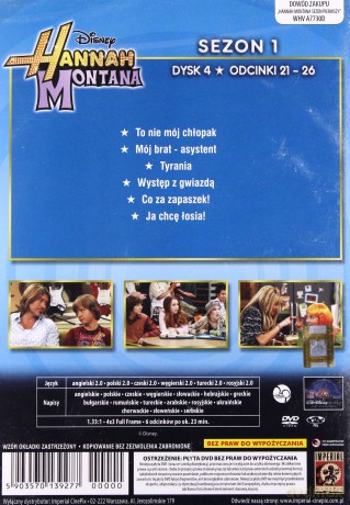 Hannah Montana sezon 1 odcinki 21-26 (Disney) [DVD]