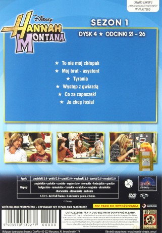 Hannah Montana sezon 1 odcinki 21-26 (Disney) [DVD]