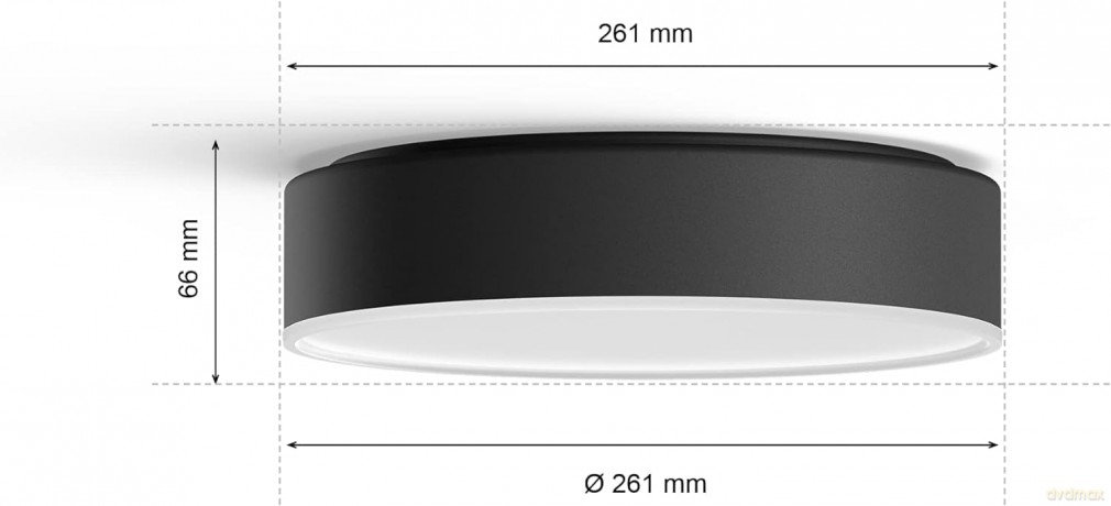 Philips Hue - Enrave Ceiling Lamp Small 26,1 cm - White Ambiance Black