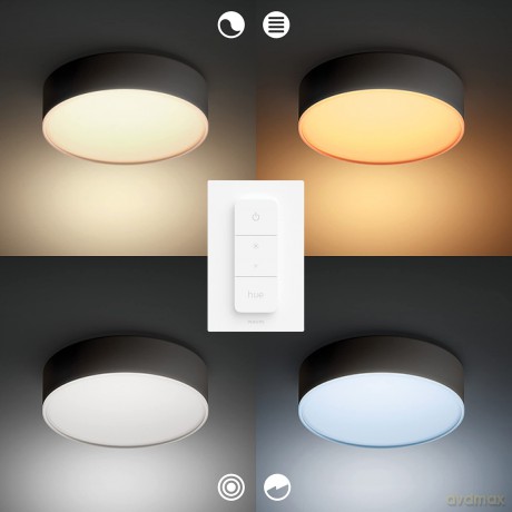 Philips Hue - Enrave Ceiling Lamp Small 26,1 cm - White Ambiance Black